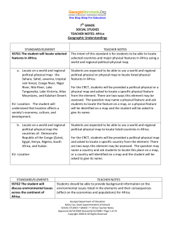 Africa`s Geography Teacher Notes