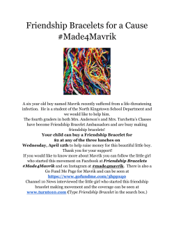 Friendship Bracelets for a Cause #Made4Mavrik