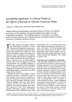 Invisibility Syndrome: A Clinical Model of the Effects of Racism on