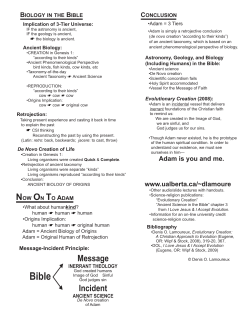 Adam is you and me. - University of Alberta