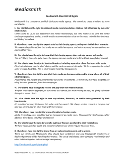 Mediasmith Client Bill of Rights
