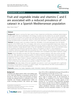 Fruit and vegetable intake and vitamins C and E are associated with