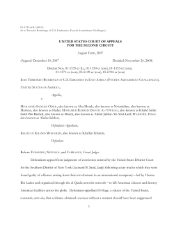 1 UNITED STATES COURT OF APPEALS FOR THE SECOND