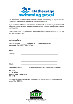 The Hathersage Swimming Pool 100 Club has now been running for