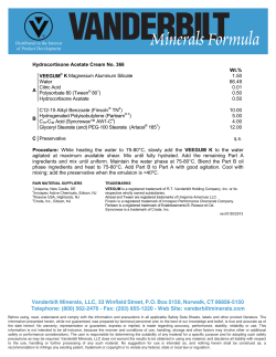 Formula - Hydrocortisone Acetate Cream No. 366