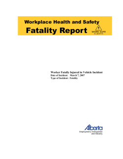 2007 Fatality Report - Worker Fatally Injured in Vehicle Incident