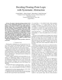 of Deciding Floating&minus;Point Logic with Systematic Abstraction