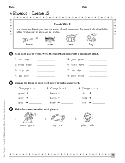 Phonics &bull; Lesson 16