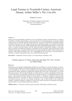 Legal Trauma in Twentieth-Century American Drama: Arthur Miller`s