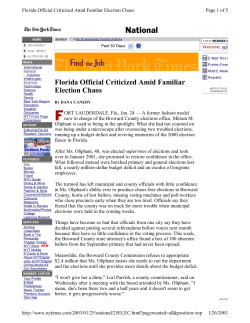 Florida Official Criticized Amid Familiar Election Chaos