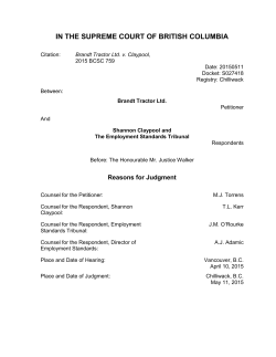 in the supreme court of british columbia