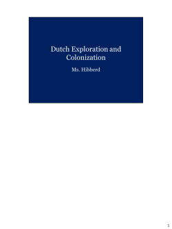Dutch Exploration and Colonization Notes