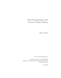 Meta-Programming with Concrete Object Syntax