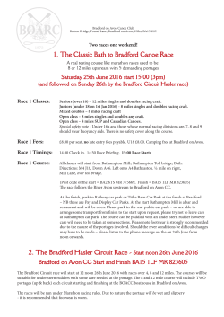 Canoe Club Race details June 2016