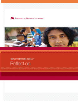 QM Toolkit reflection - University of Minnesota Extension