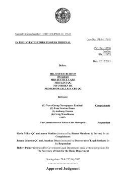 IPT/14/176/H - The Investigatory Powers Tribunal