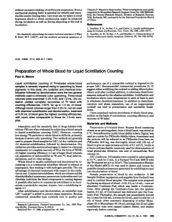Preparation of Whole Blood for Liquid Scintillation Counting
