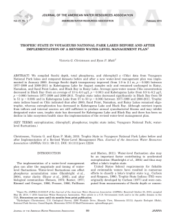 Trophic State in Voyageurs National Park Lakes before and after