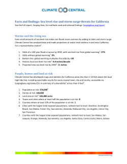 Facts and findings: Sea level rise and storm surge threats for California
