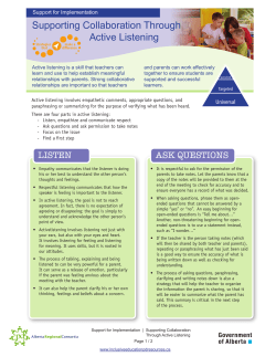 Tipsheet: Supporting Collaboration Through Active Listening