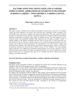 FACTORS AFFECTING MOTIVATION AND ACADEMIC
