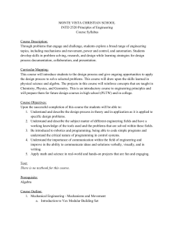 INTD Principles of Engineering Syllabus 2016