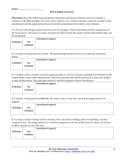 Bill of Rights Scenarios