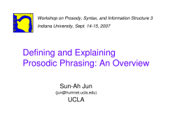 Defining and Explaining Prosodic Phrasing: An Overview