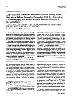 Left ventricular volume and endocardial surface area by