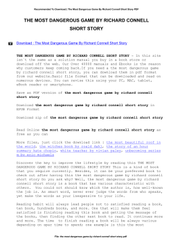 The Most Dangerous Game By Richard Connell Short Story