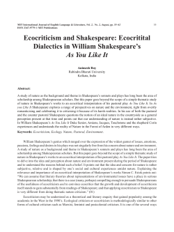 Ecocriticism and Shakespeare: Ecocritital Dialectics