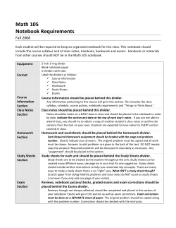 Math 105 Notebook Requirements