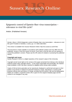Epigenetic control of Epstein&ndash;Barr virus transcription &ndash; relevance to