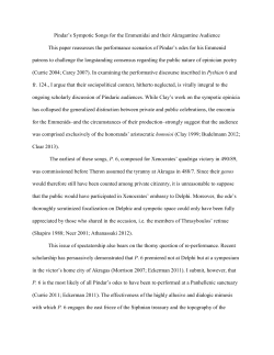 Pindar`s Sympotic Songs for the Emmenidai and their