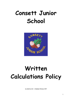 Calculations Policy 2017