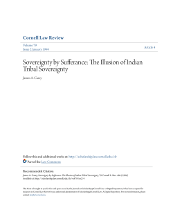 Sovereignty by Sufferance: The Illusion of Indian Tribal Sovereignty