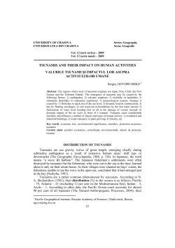 TSUNAMIS AND THEIR IMPACT ON HUMAN ACTIVITIES