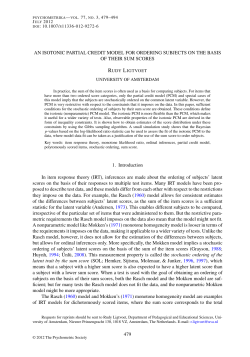 AN ISOTONIC PARTIAL CREDIT MODEL FOR ORDERING