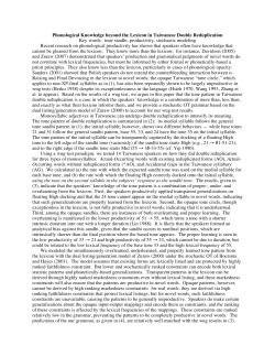 Phonological Knowledge beyond the Lexicon in