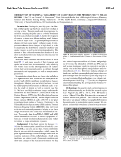 OBSERVATION OF SEASONAL VARIABILITY OF LANDFORMS IN
