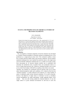 status and perspective of chemical studies of heaviest