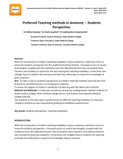 Preferred Teaching methods in Anatomy -- Students