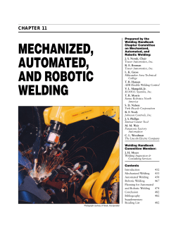 mechanized, automated, and robotic welding