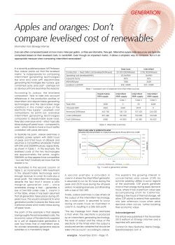 Apples and oranges: Don`t compare levelised cost