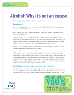 Alcohol: Why it`s not an excuse