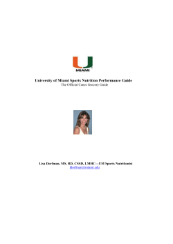 University of Miami Sports Nutrition Performance Guide