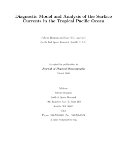 Diagnostic model and analysis of the surface currents in the tropical