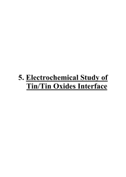 5. Electrochemical Study of Tin/Tin Oxides Interface