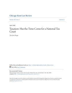 Taxation: Has the Time Come for a National Tax Court