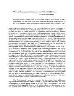 A Time for Reconstruction: Postmodernism in/of the Third Millennium
